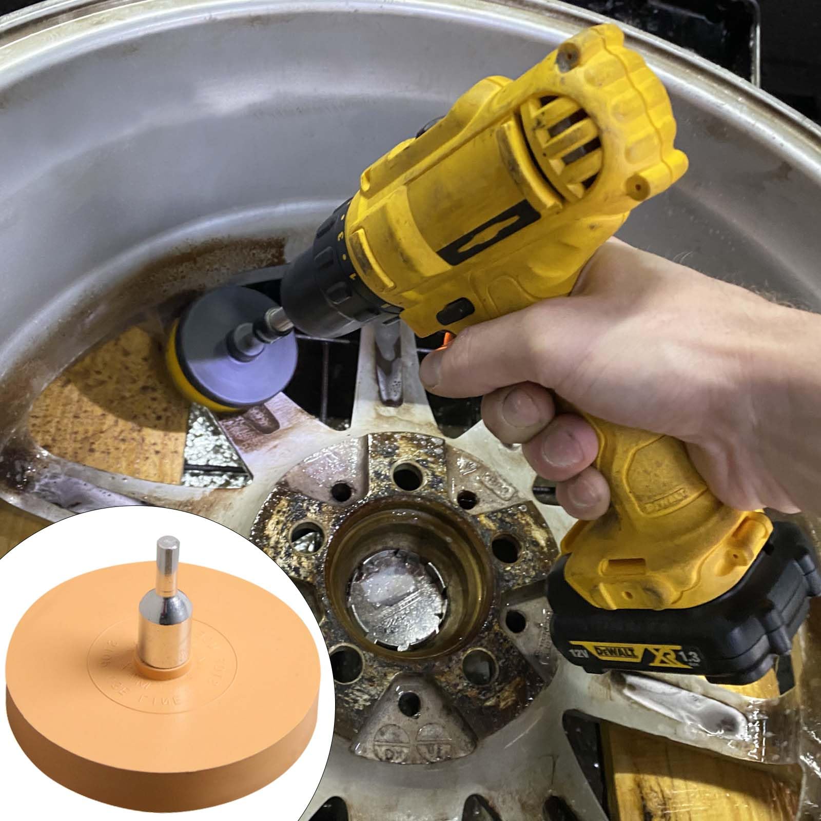 Adesivo gomma per avvitatore a batteria, diametro 100 mm & 88 mm, raschietto in plastica, 2 pezzi
