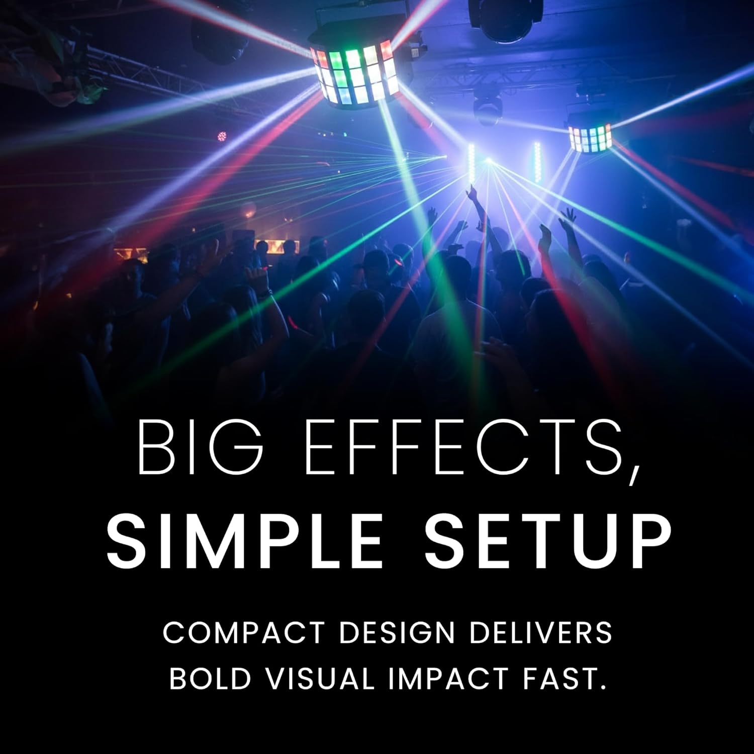 CHAUVET DJ – Mini Kinta ILS Compact LED Derby Effect Light | RGBW Multi-Beam Output Through 48 Lenses | ILS Compatible | DMX & Master Slave | Optional IRC-6 Wireless Control