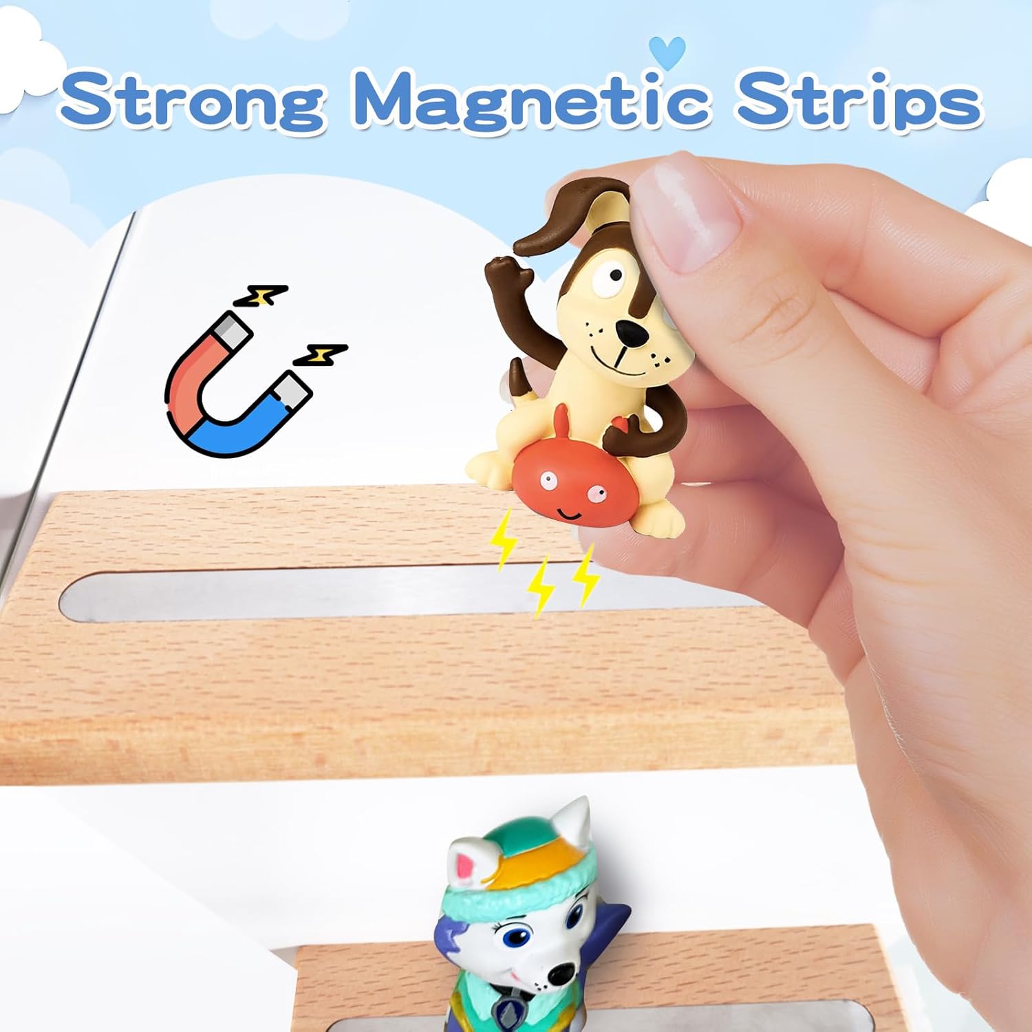 5 Sets Tonie Shelf Magnetic,Hexagon Shape for Toniebox Figures Storage Display Shelf,Wall Floating Shelves Wooden,Compatible Charging Station for Toniebox, 1 Charging Base + 4 Tonie Shelf