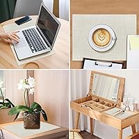 Vista 206 de Faux Leather Placemats and Coasters Set of 2, Round Leather for Dinner Table Mats Heat Resistant Non-Slip Washable Insulation Coffee Mats Kitchen