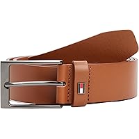Tommy Hilfiger Cintura Uomo Layton 3,5 cm Cintura in Pelle, Marrone (Cognac)
