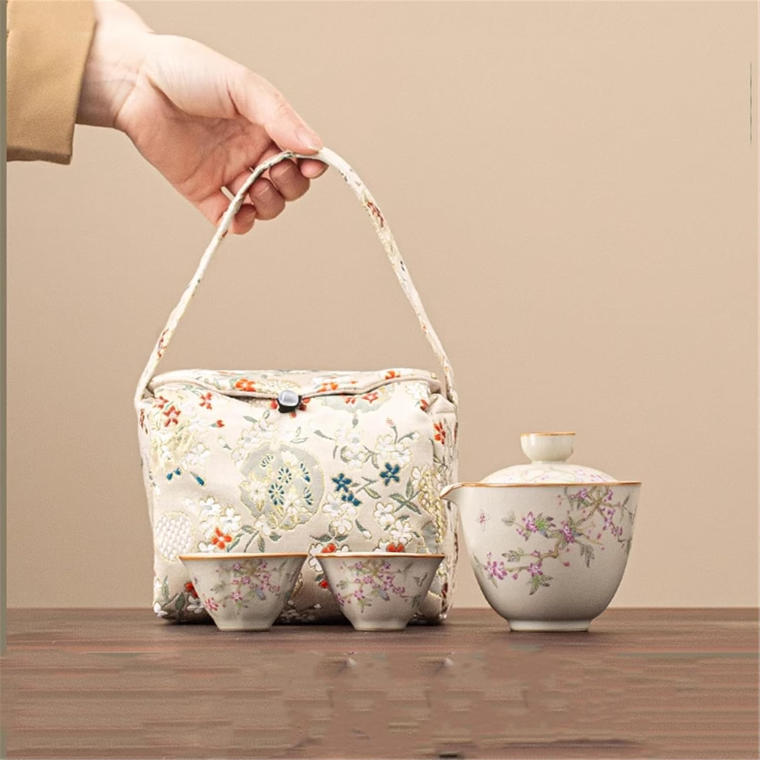 Ru Kiln Gongfu Tea Set - Ceramic Teapot with Large Covered Bowl-set4