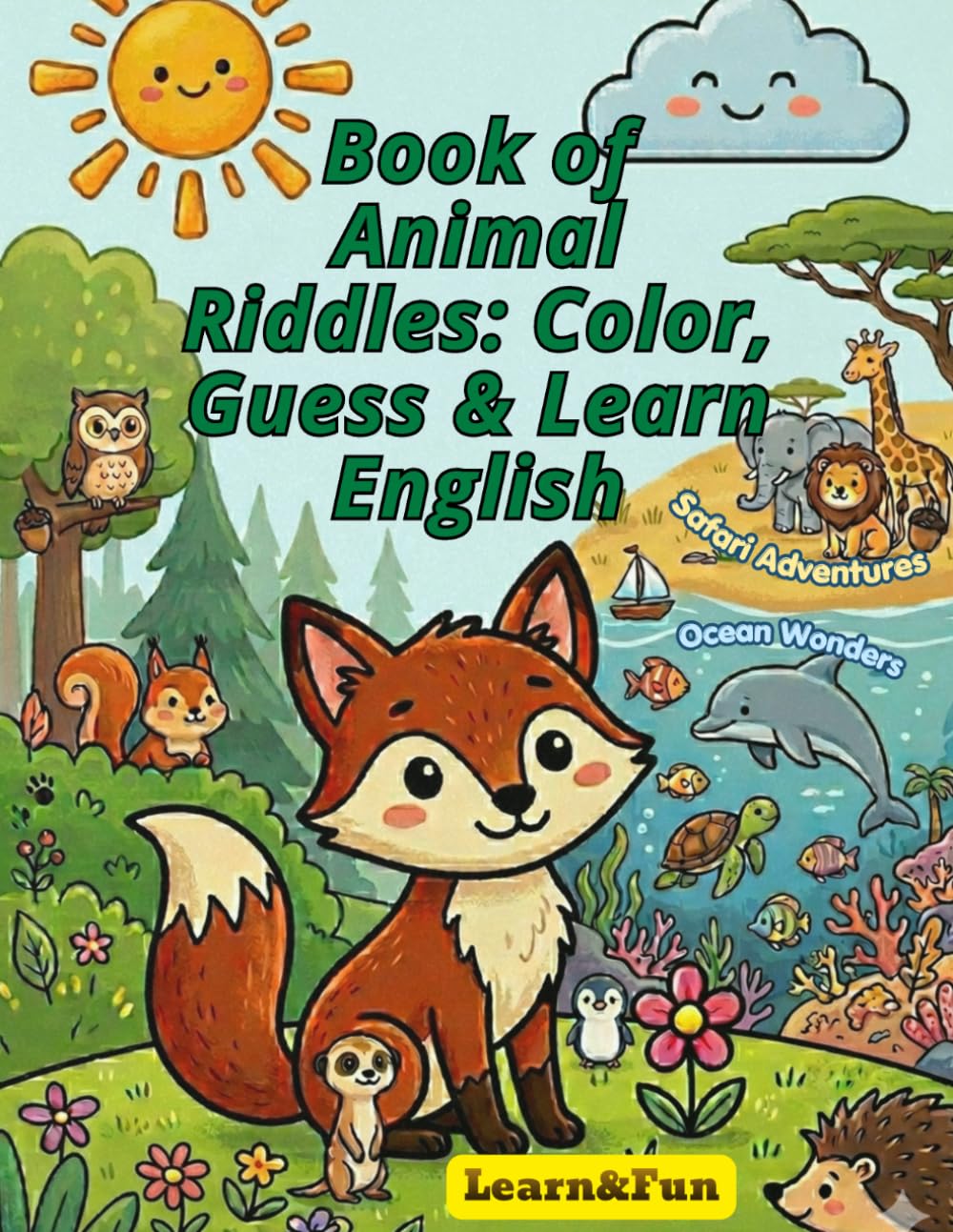 Book of Animal Riddles: Color, Guess & Learn English