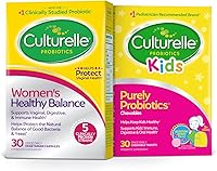 Vista 1 de Culturelle Probiótico diario masticable para niños (30 unidades) + probiótico para mujeres con cepas probióticas para apoyar la salud digestiva