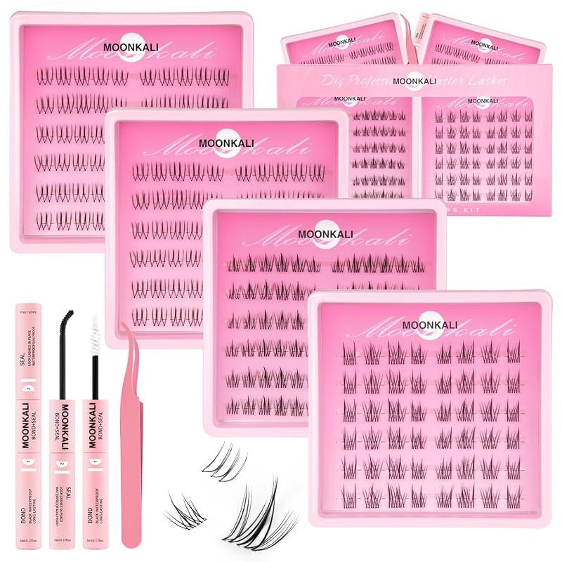 Kit de Cílios em Tufo MOONKALI com 3 Estilos e 4 Caixas