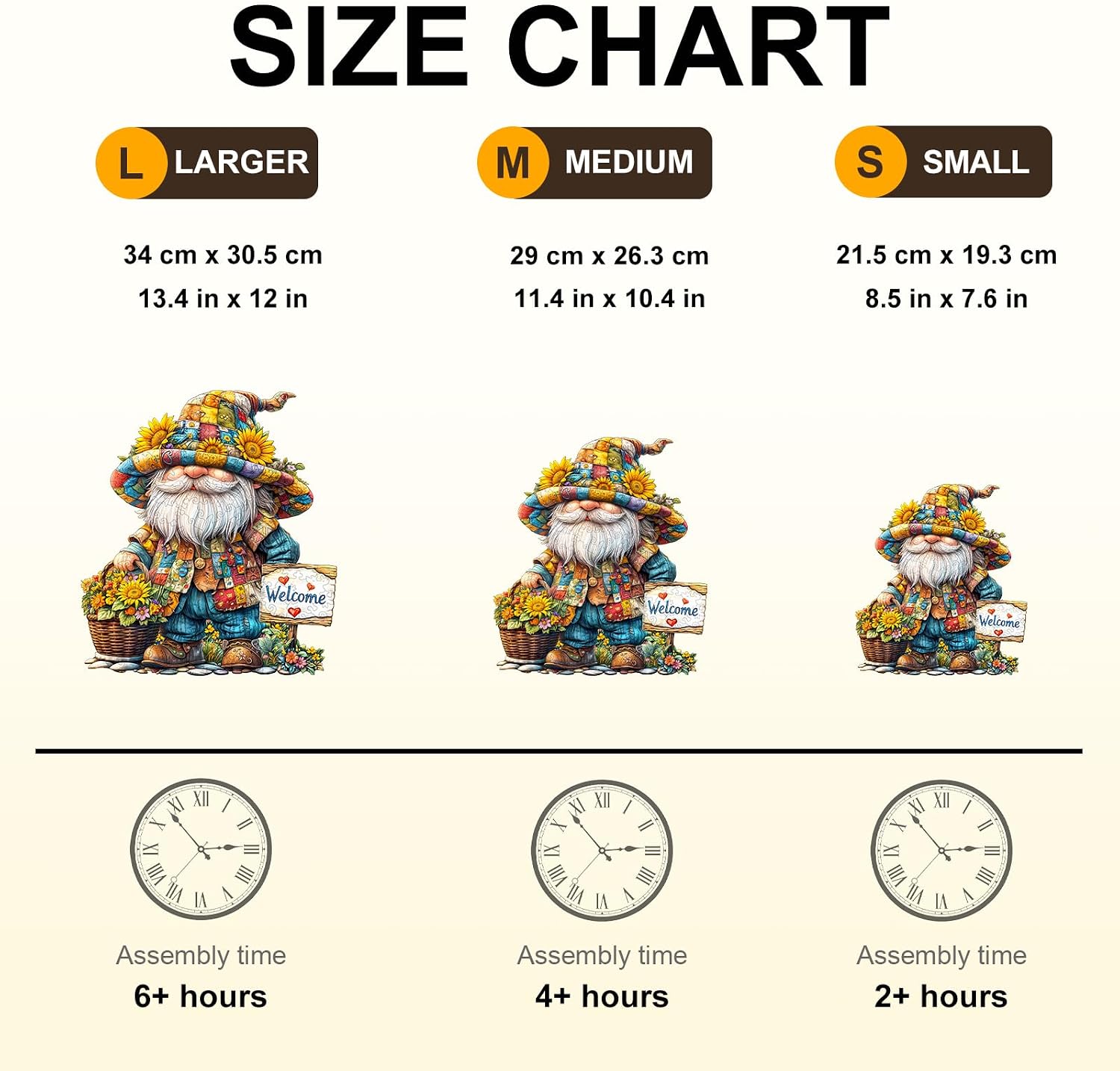 WOODBESTS Wooden Puzzles for Adults(170 Pieces-11.4 * 10.4in) Sunflower Gnome Wood Puzzles Adult-Unique Shape Wooden Jigsaw Puzzles with Wooden Storage Box-Personalized Gifts for Puzzle Lovers