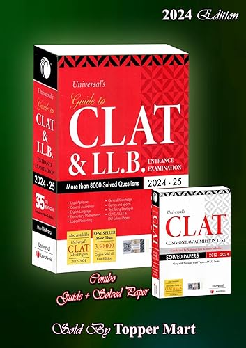 COMBO Guide to CLAT &amp; LL.B Entrance Examination 35th and UNIVERSAL’S CLAT SOLVED PAPERS (2012-2024) EDITION 2024