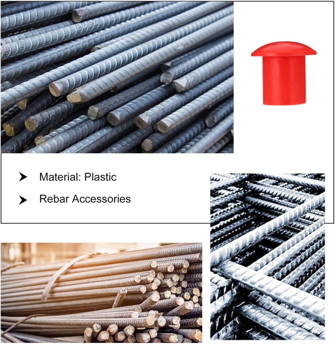 60pcs Rebar End Caps Protective Caps Plastic Construction Rebar Mushroom Survey Protector