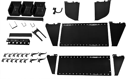Miniatura 5 de Organizador de tablero de clavijas Wall Control Metal Pegboard Kit de almacenamiento de herramientas con accesorios Negro -,Negro Pegboard Azul