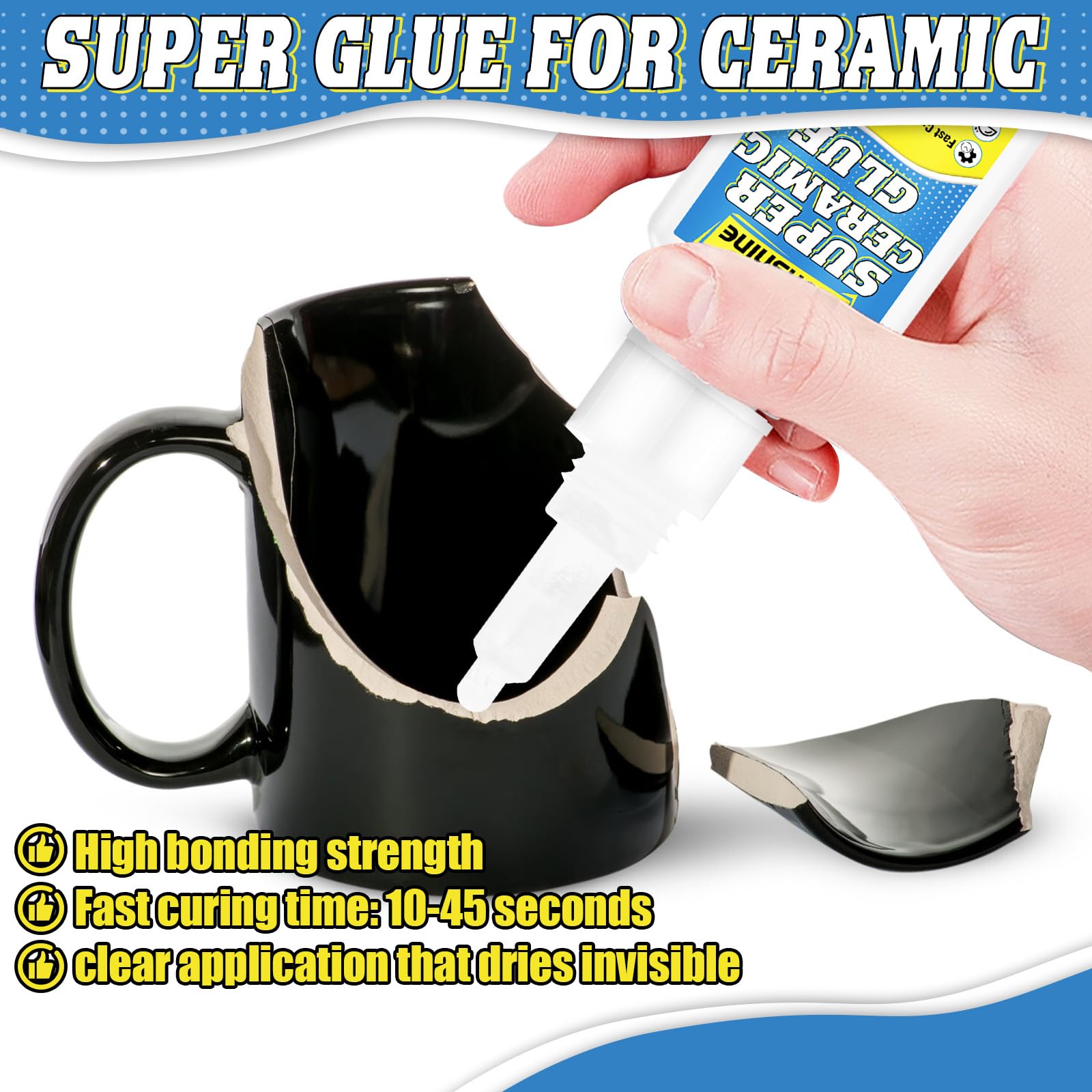 Colla Super Forte Per Ceramica - Adesivo Istantaneo 30g Per Riparare Piatti, Porcellana E Decorazioni - Foto 12