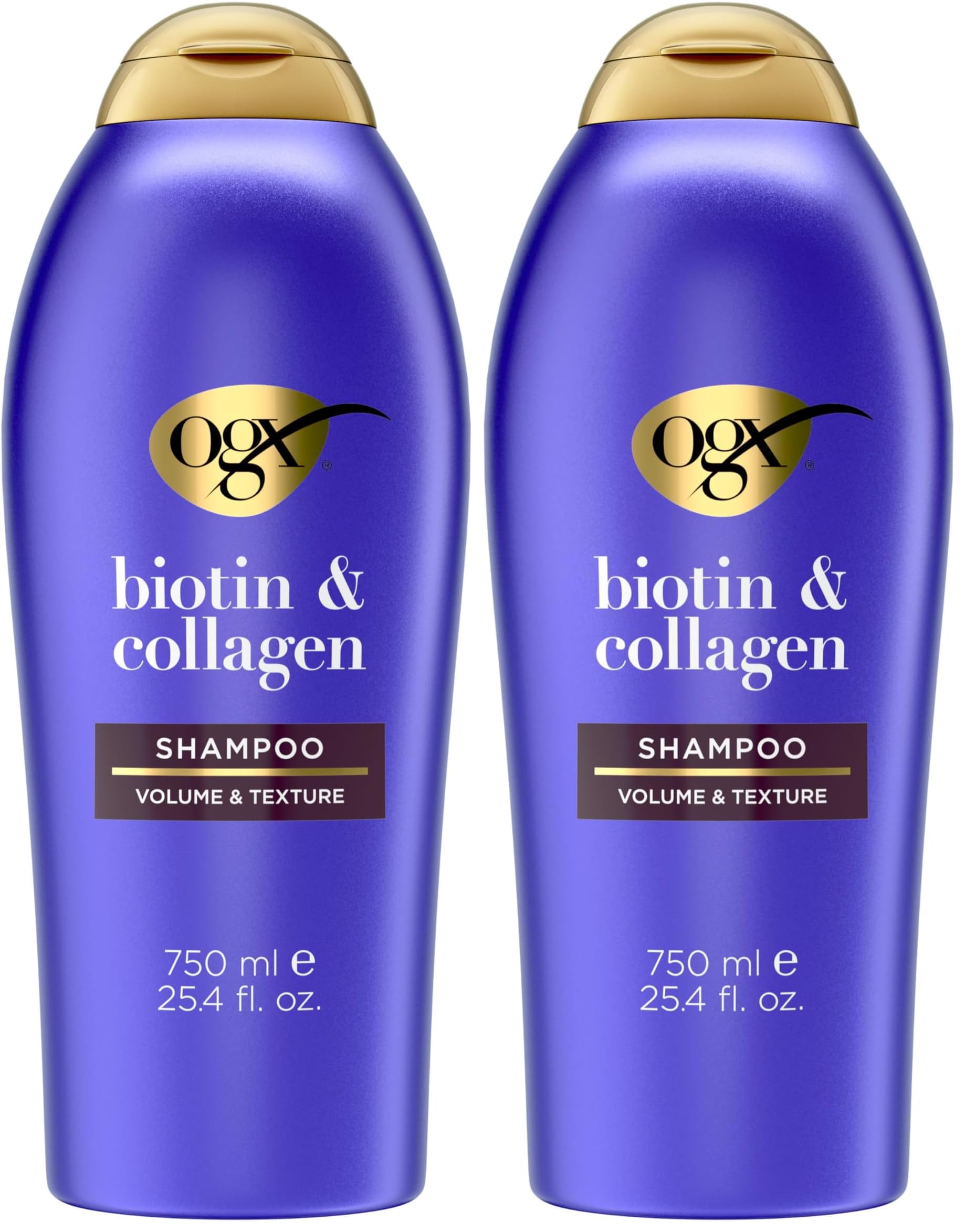 OGX Thick & Full + Biotin and Collagen Shampoo, 25.4 Fl Oz (Pack of 2)