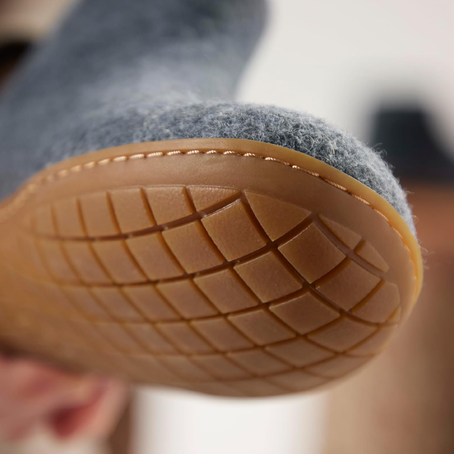 Glerups 100% quality wool mix Boot Slipper with rubber sole - Unisex - Denim - Image 2