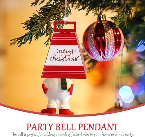 Miniatura 8 de EXCEART Campanas de viento, manualidades de Navidad, campanas de árbol de Navidad, delicadas campanas de Navidad, adorno de campana pequeña,