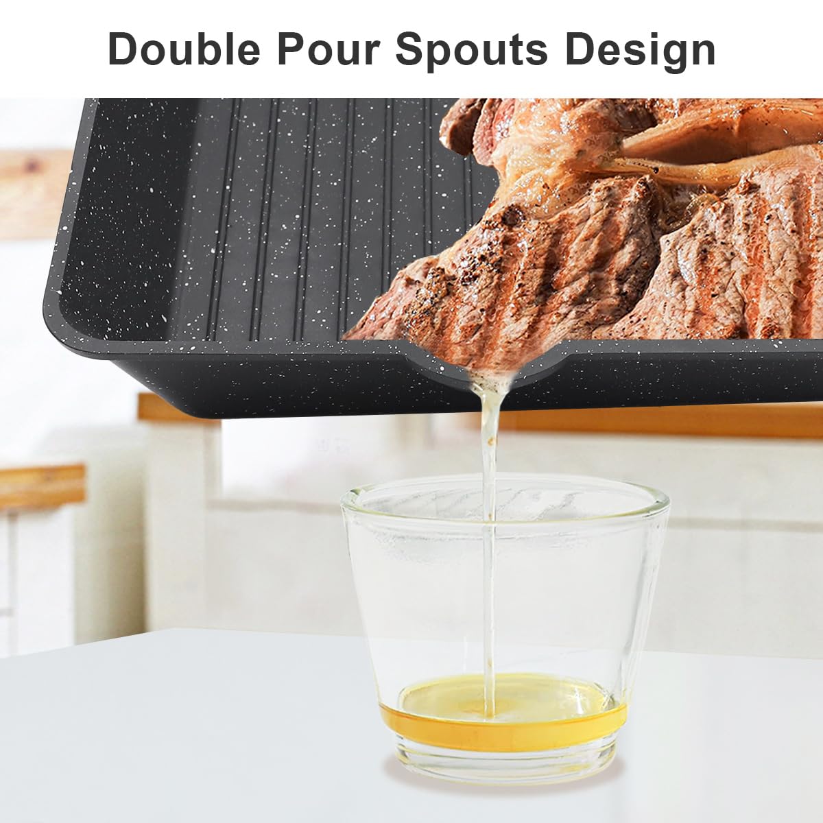 Padella Griglia 24cm Con Manico Rimovibile - Antiaderente Senza PFOA, Per Tutti I Fuochi - Foto 5