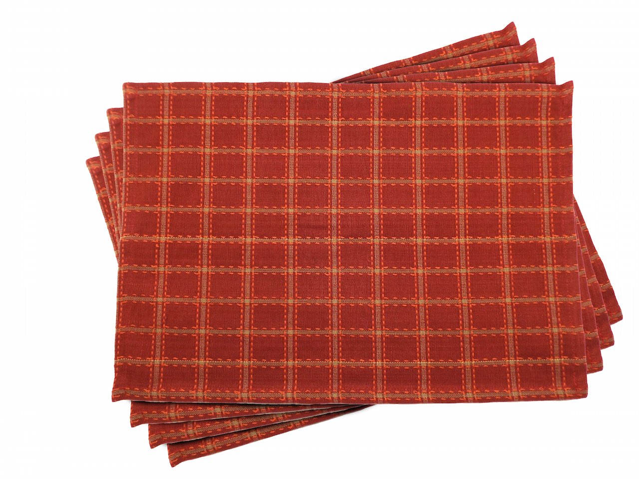 Fall Scotish Plaid Placemats - Set of 4 - 13 x19 Inches