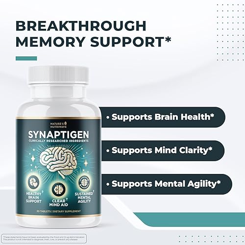 Miniatura 2 de Synaptigen  Suplemento natural con probióticos, inulina y magnesio para el bienestar diario  Fabricado en Estados Unidos, sin OMG, 30 tabletas  1