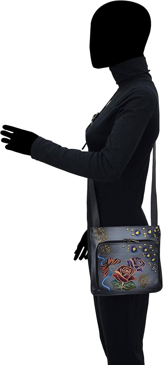 Anna by Anuschka Women's Genuine Leather Large Cross-Body Handbag | Zip-Top Multi-Compartment Organizer - Image 5