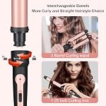 Curling Iron Hair Curler 5 In 1 Curling Wand Set Hair Crimper Beach Waves Hair Waver for Women 3 Barrel Triple Tool for Wavy Wands with 3/4 inch to 1 1/2 inch Attachments Hair Styling Tools