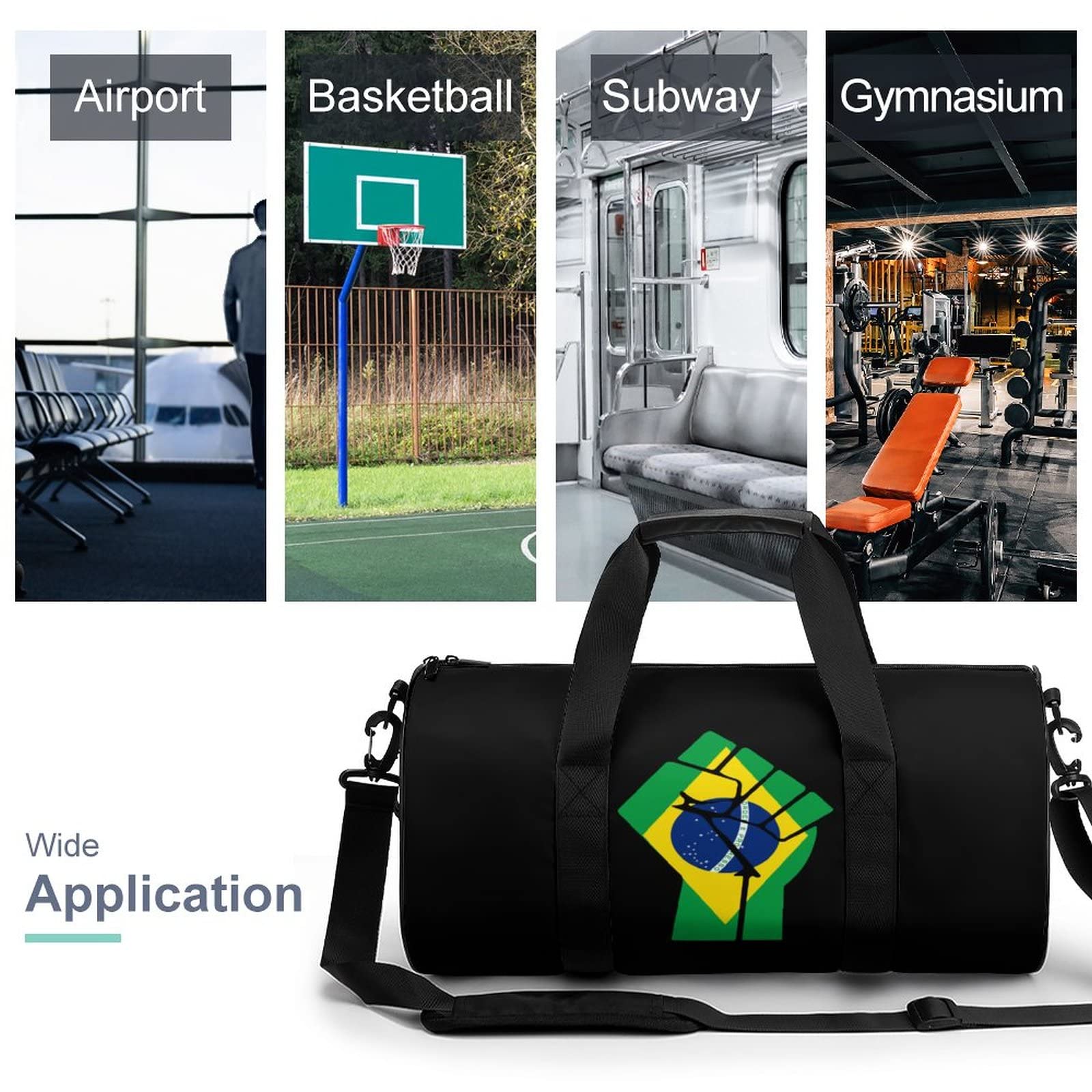 Sac Bandoulière Sport Brésil 🇧🇷 - Vert "Ordre Et Progrès" - Faux Cuir - LogoShirt - Homme