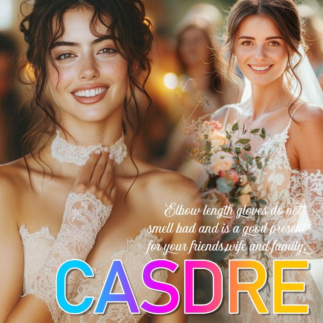 CASDRE Sparkly Rhinestone Long Mesh Gloves Fingerless Elbow Length Arm Sleeves Prom Costume Glove for Women - Image 6