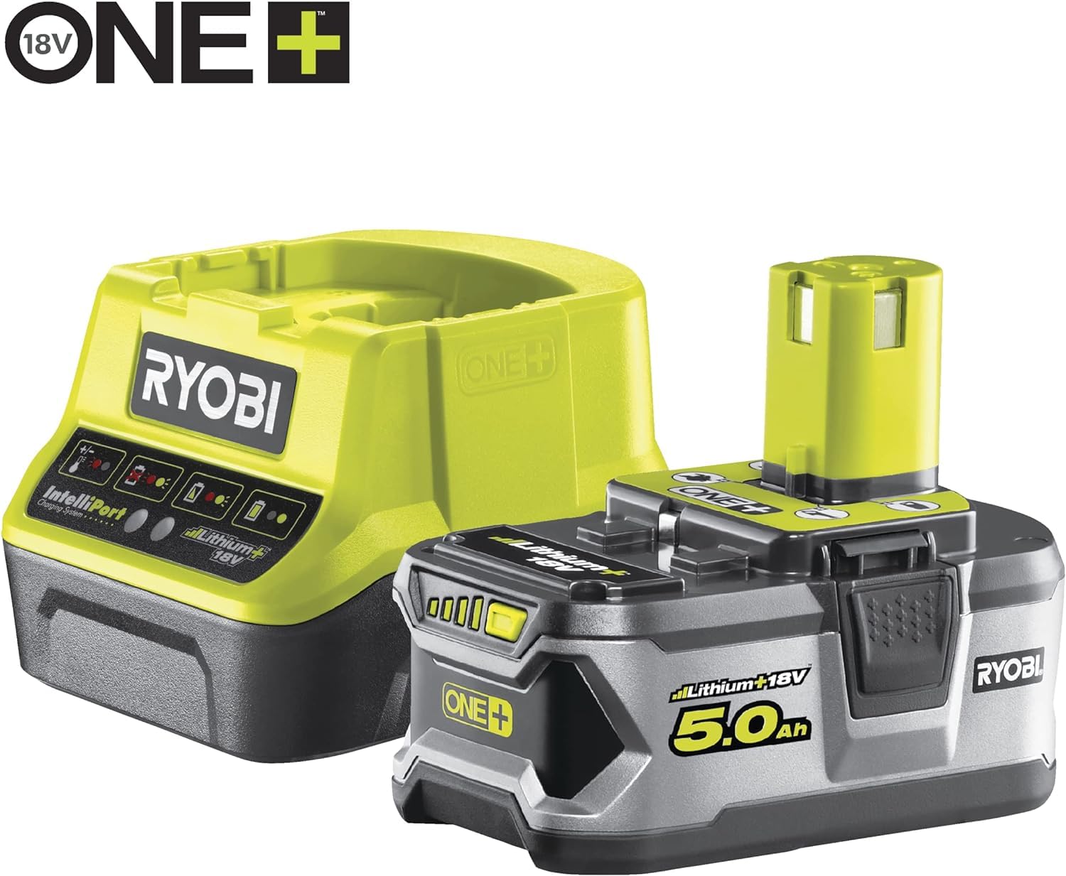 Ryobi RY18LMX37A-150, Tosaerba Brushless a Batteria 18V, Taglio 37 cm, Inclusa 1 Batteria 5.0 Ah + 1 Caricatore Rapido