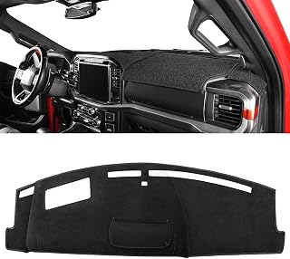 Pigenius Dash Cover for Ford F250 F350 F450 F550 2023-2026 with HUD, Black | 2 Glove Boxes, With Center Speaker, With Head-Up Display, Custom Fit Non-Slip Polyester Dashboard Mat