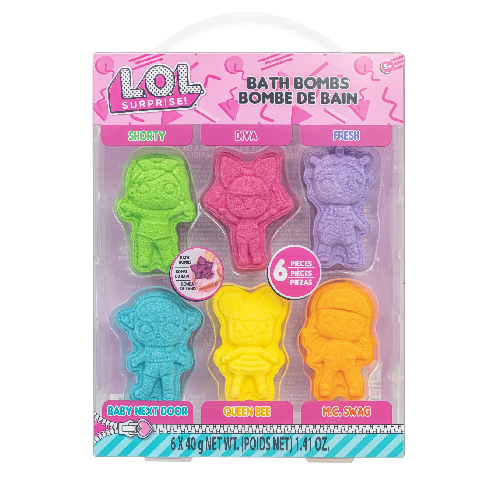 L.O.L. Surprise! 6 Piece Bath Bombs for Kids, Bubble Gum Scented, Bath Toys for Kids, Ages 3+, by Townley Girl