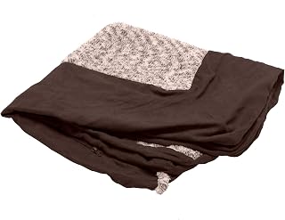 Furhaven Replacement Dog Bed Cover Two-Tone Faux Fur & Suede L Shaped Chaise, Machine Washable - Espresso, Jumbo (X-Large)