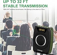 Vista 6 de Amplificador de voz Bluetooth 5.0 con micrófono inalámbrico, micrófono personal impermeable, amplificador de voz inalámbrico, megáfono portátil