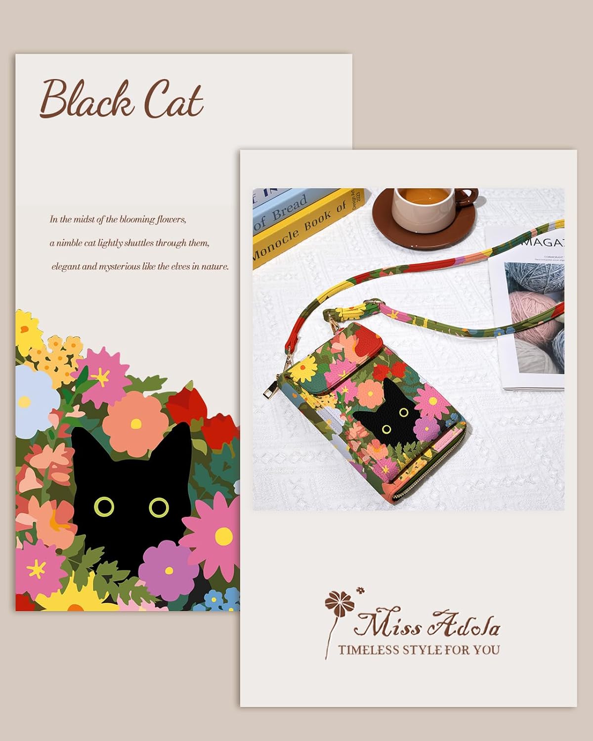 Cute Small Crossbody Purse Cell Phone Bags for Women - Leather Cellphone Wallet Purse with Shoulder Strap - Image 2