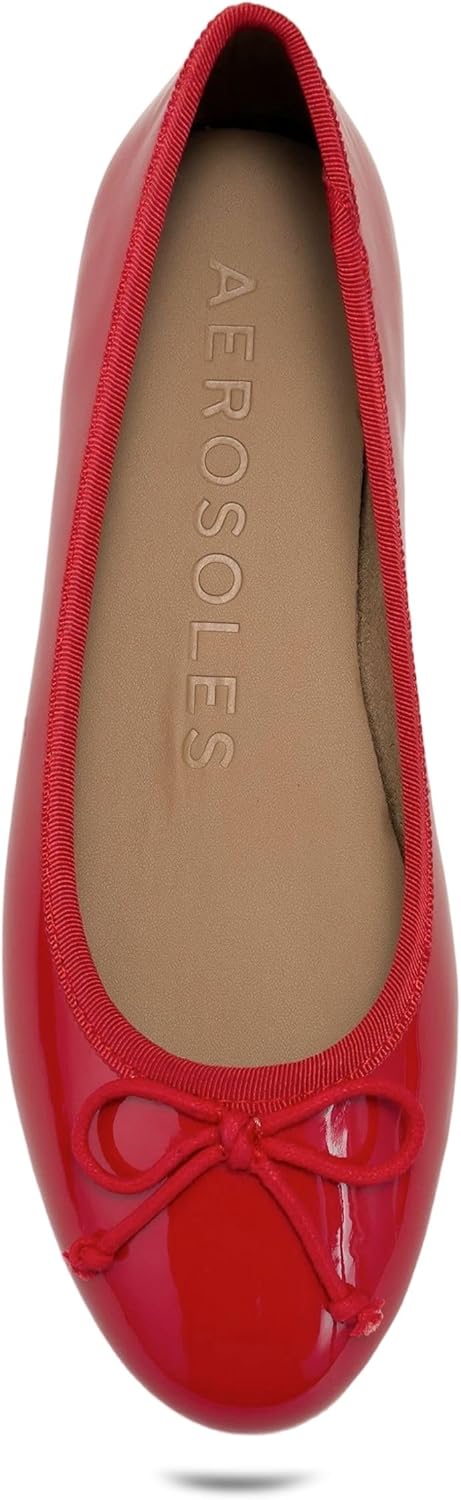 Aerosoles Women's HOMEBET Ballet Flat, Rich Red Patent, 8.5M
