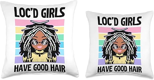 Miniatura 3 de Locs Afro Dreadlocks Love Beauty Hair Loc'd Good Hair Black American African Girl Throw Pillow, 18x18, Multicolor