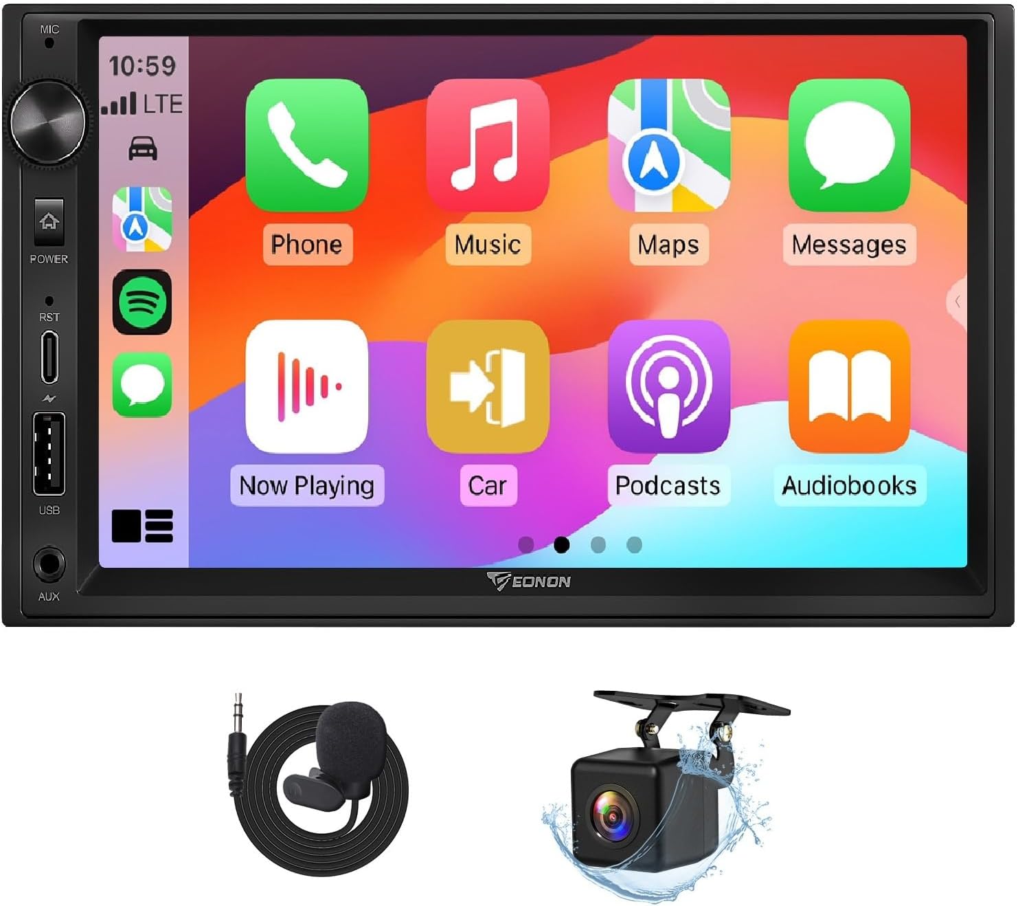 Eonon 7 Inch Android 14 Double Din Car Stereo 3+32GB GPS Sat Nav CarPlay Radio Android Auto Screen Mirroring Bluetooth TouchScreen WiFi DSP AM/FM RDS USB fast charging Headunit UX7