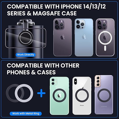 Miniatura 5 de Soporte para automóvil Magsafe, imanes fuertes y perfil bajo: soporte magnético para teléfono para salpicadero de automóvil, parabrisas universal,