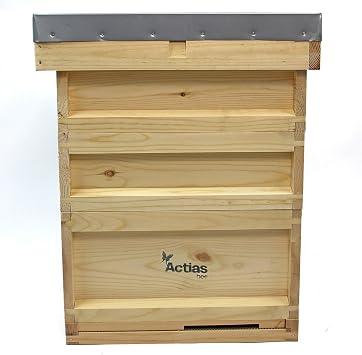 National Beehive   Assembled Pine Hive with 1 Brood Box & 2 Super Boxes   Complete Beekeeping Hive