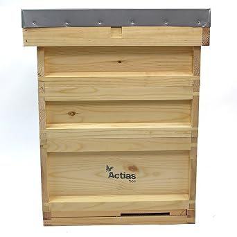 National Pine Beehive Starter Kit   Complete Hive with Brood & Super Frames and Wax Foundation | Flat Pack Beekeeping Kit