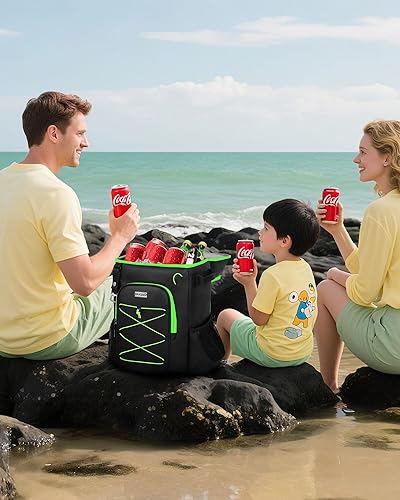 Miniatura 13 de Mochila térmica para 30 latas, impermeable, con compartimento para enfriar para hombres y mujeres, bolsa térmica de lados suaves, mochila ligera Gris