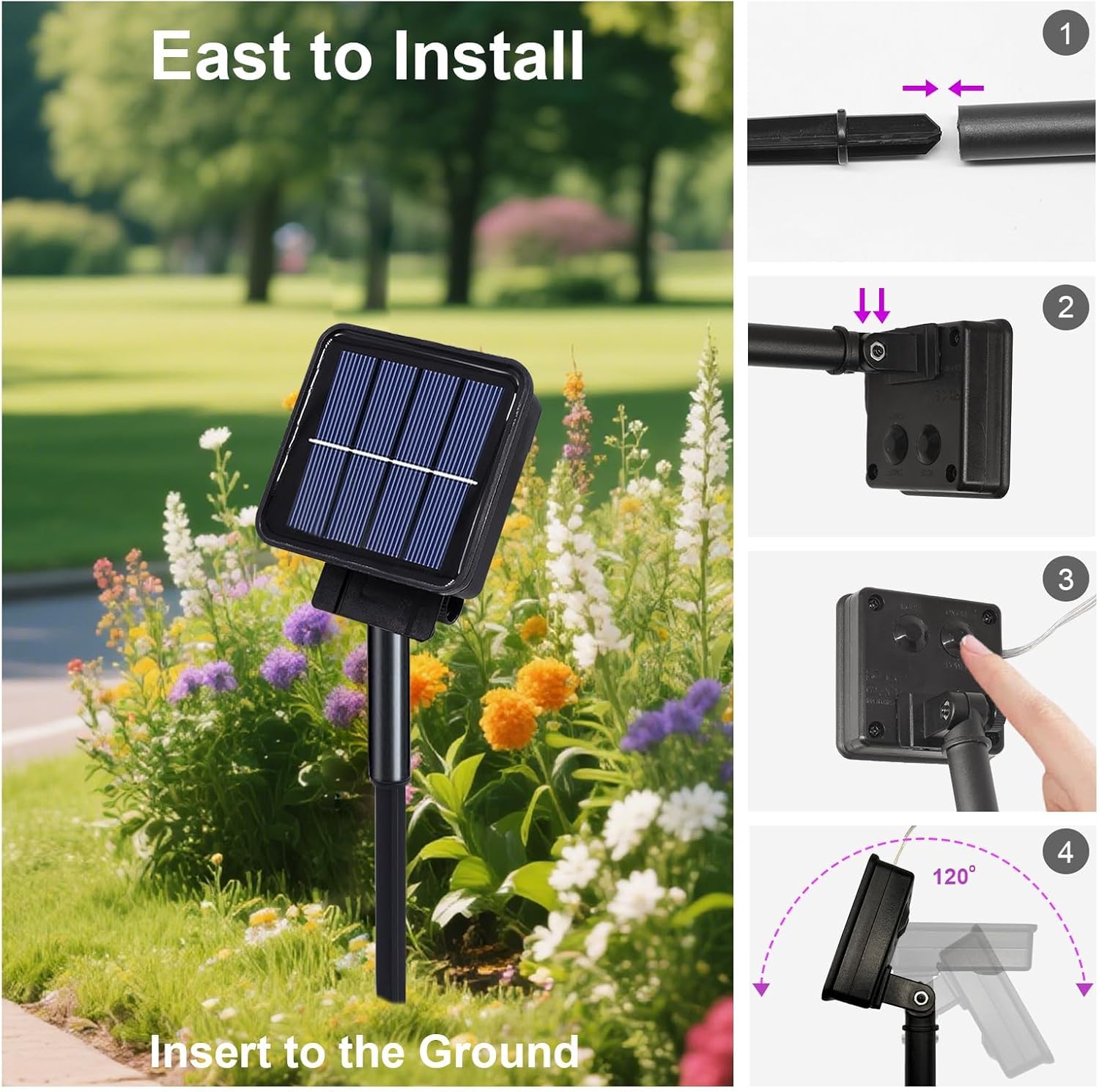 ZNYCYE Solar Waterfall Fairy Bunch Lights Outdoor Waterproof 200LEDs 8 Modes Watering Can Light, Purple Solar Powered String Lights Firefly Vine Garden Decorations Gardening Gifts for Mom