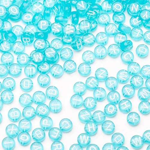 Miniatura 2 de 1400 cuentas de letras acrílicas de 0.157 x 0.27 pulgadas para hacer joyas, cuentas del alfabeto para hacer pulseras, cuentas redondas de la A a la