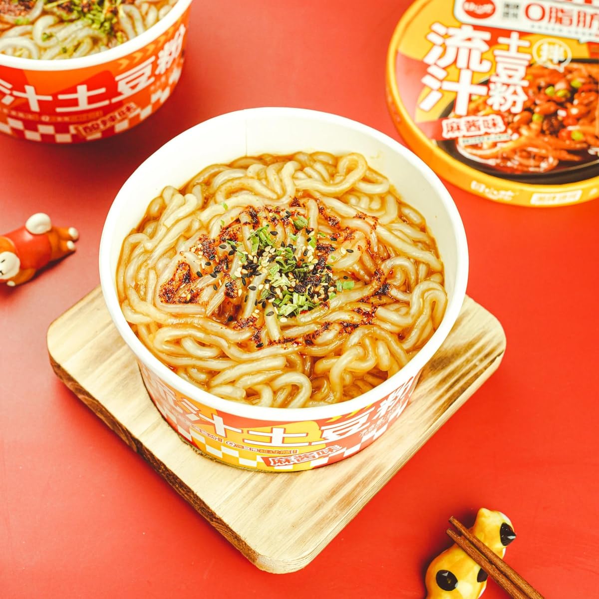 Sweet Potato Instant Noodles, Chinese Instant Rice Noodles, Sesame Sauce Flavor 268g 土豆粉 (Bagged)