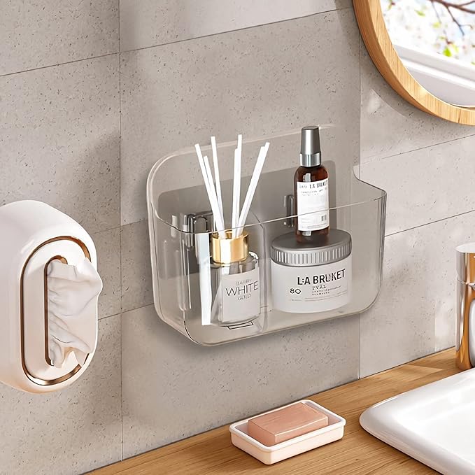 Diesisa Plastic Wall Mount Organizer, Self Adhesive