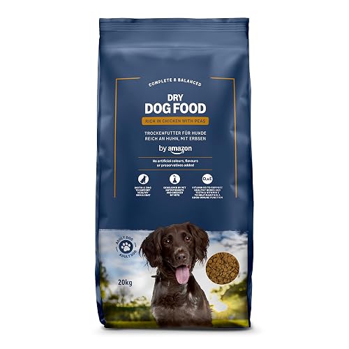 by Amazon - Alimento seco completo para perro adulto rico en pollo con guisantes, 20 kg (Paquete de 1)