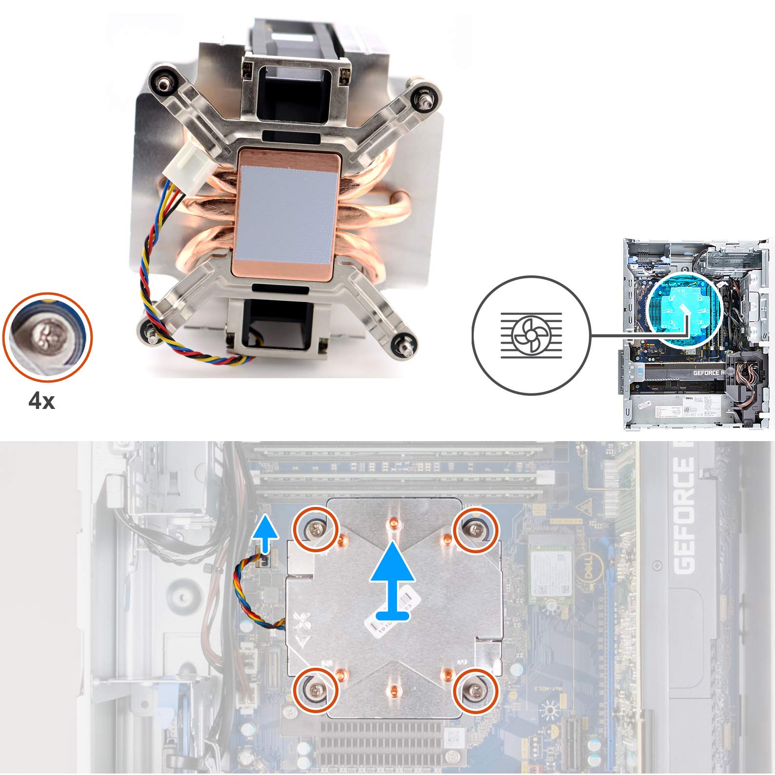 Deal4GO CPU Cooling Fan HeatSink Thermal MWXCG VWD01 2NW0M Replacement for Dell XPS 8940 OptiPlex 7080 G5 5090 5000