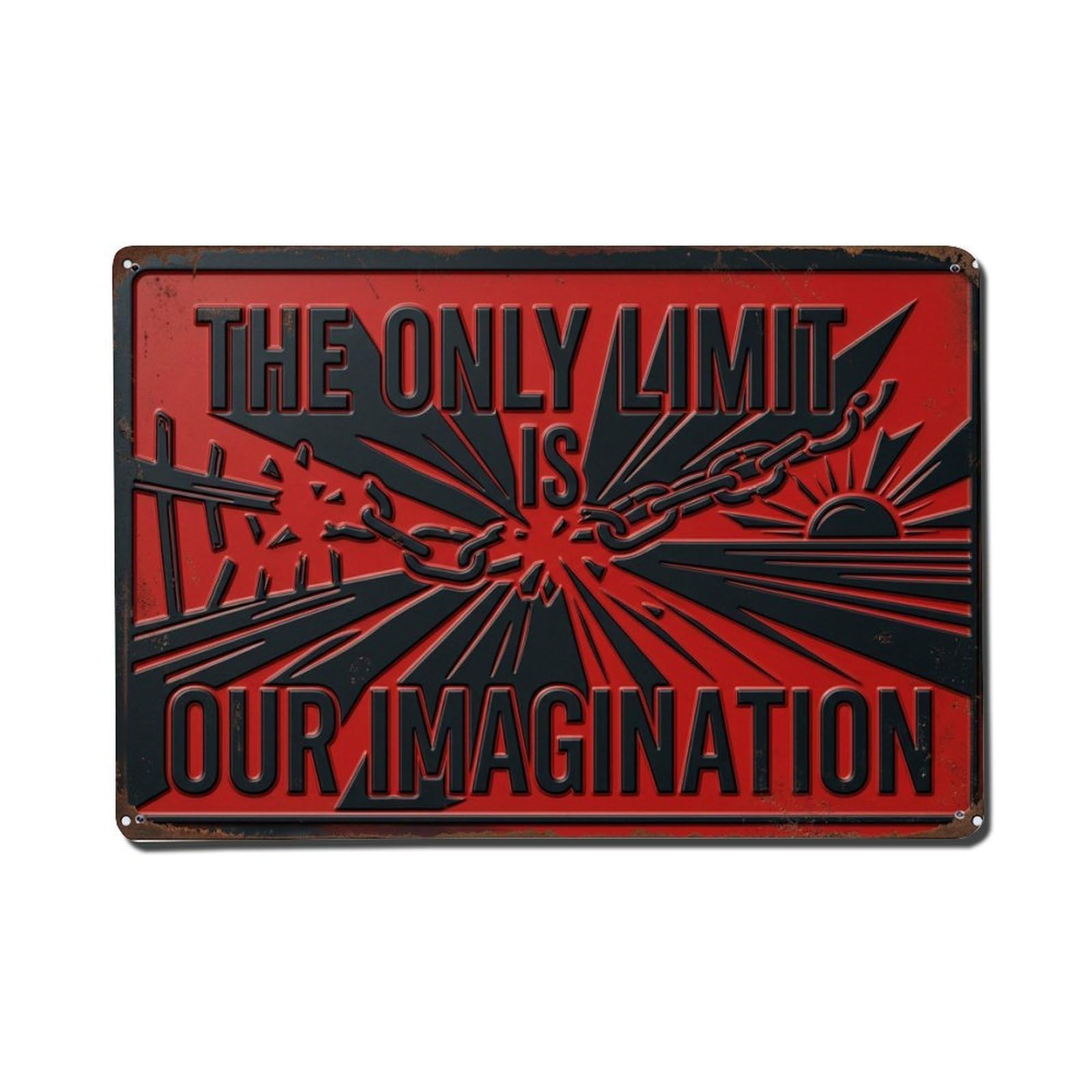 Only Limit Our Strength Retro Motivational Slogans Metal Tin Sign Plaque Wall Decor for Cafe, Club Bar, Office, Home Garden Metal Poster 8x12Inch