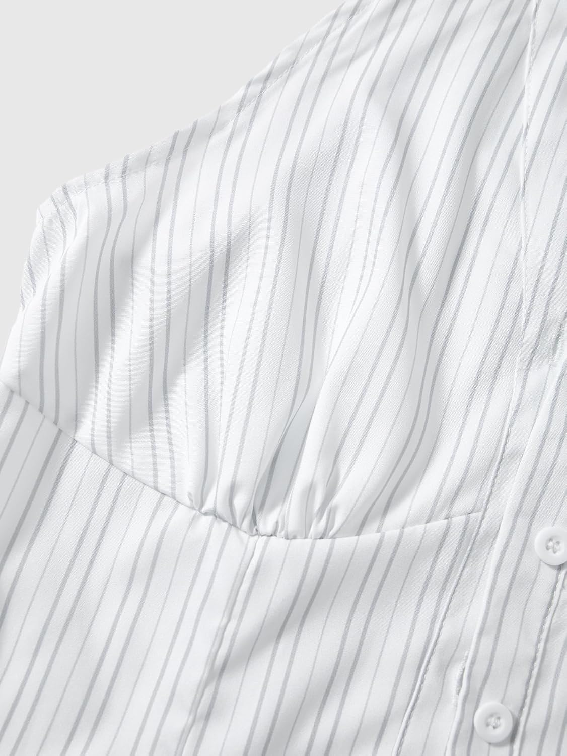 Women's Striped Button Up Vest Summer Collared Sleeveless Elegant Shirts Work Office Tops - Image 4