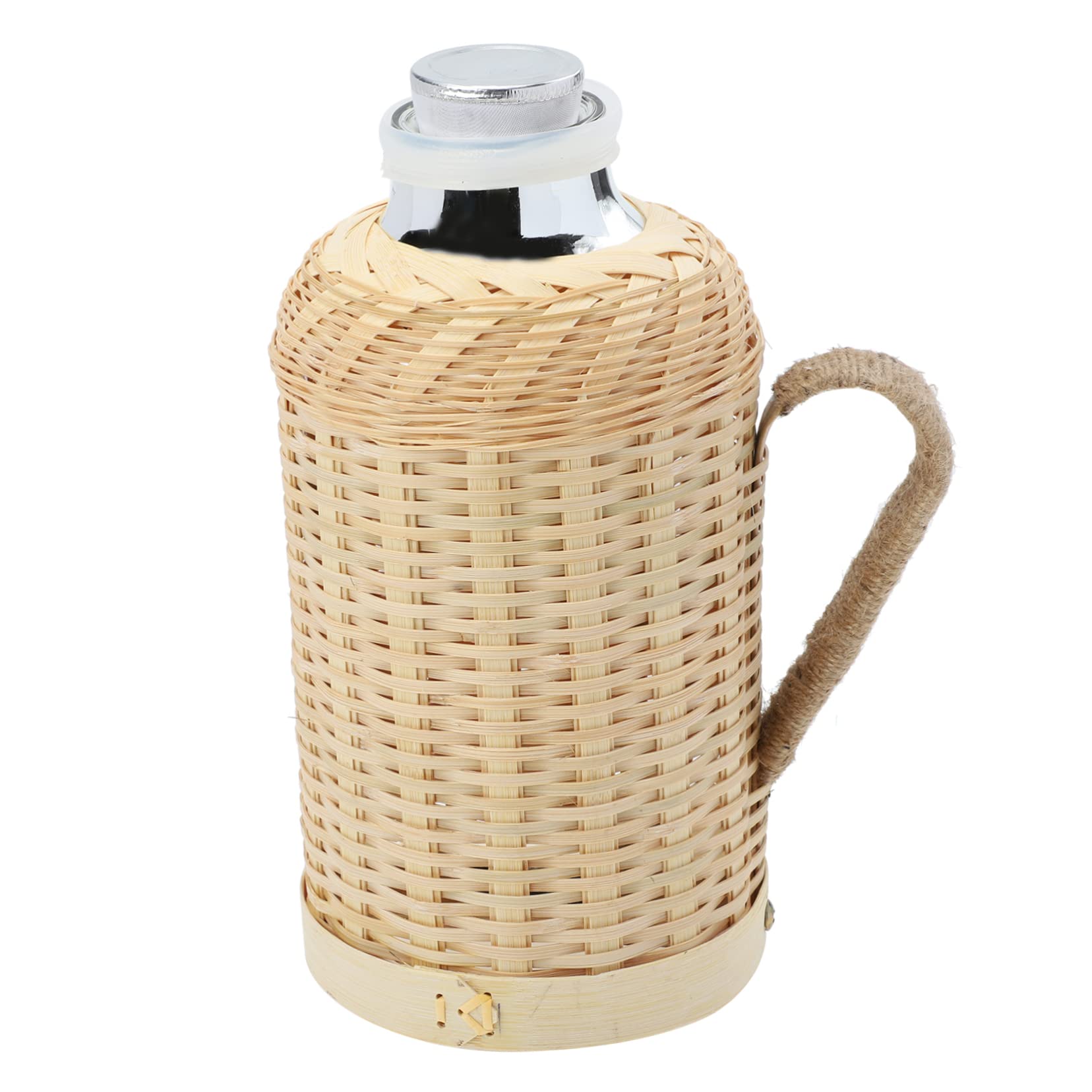 Unomor Household Retro Thermal Kettle with Handle Woven Water Bottle for Home Office Elegant Heat Preservation Design Unique Vintage Style Convenient and Easy to Clean