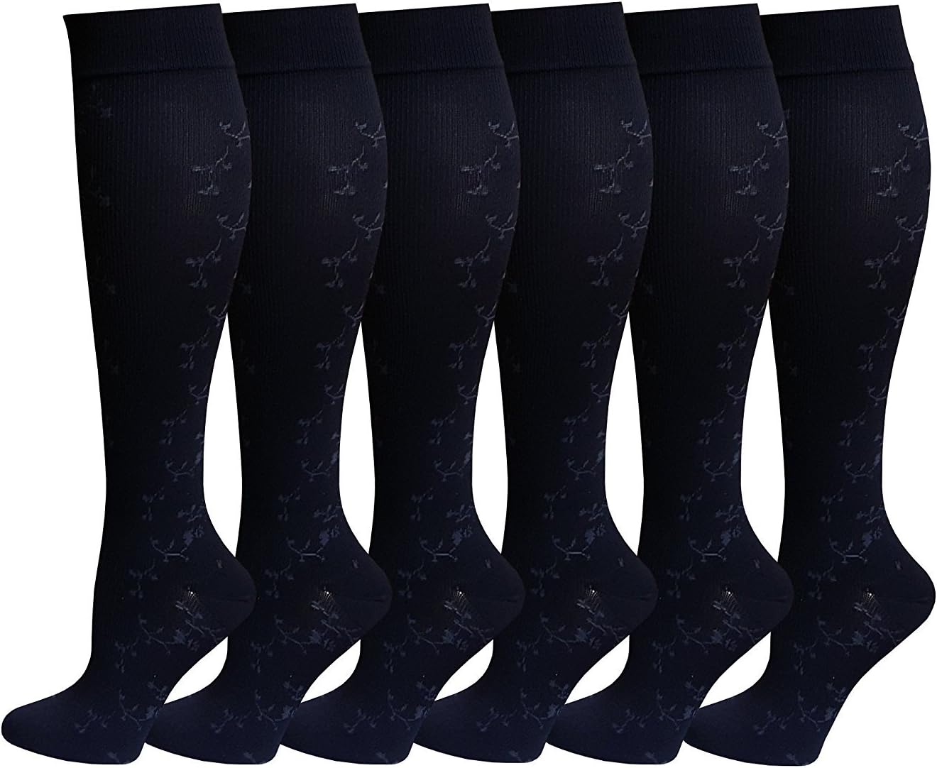 Dr Motion Differenttouch 6 Pairs Pack Women Graduated Compression Knee High Socks