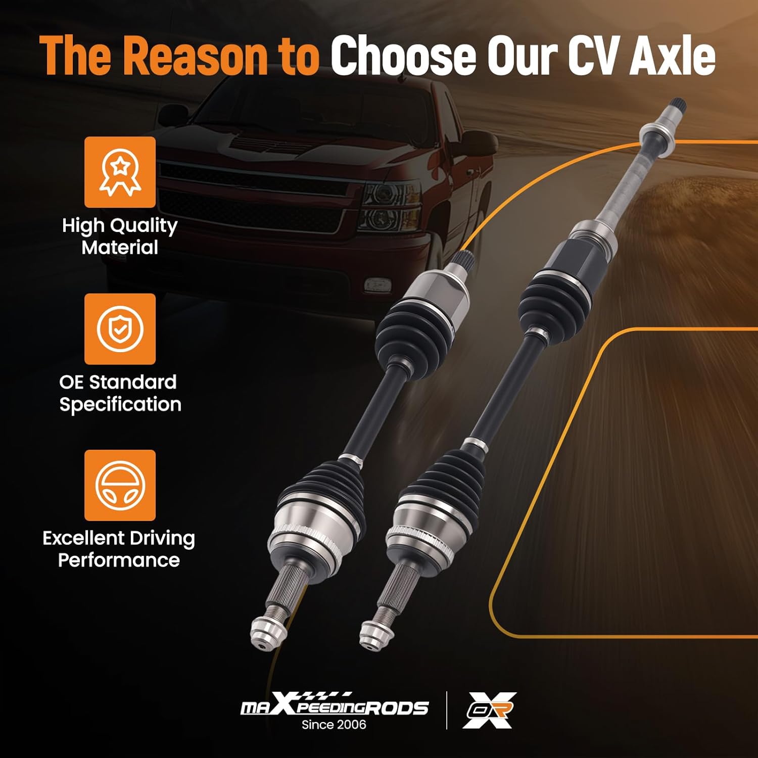 maXpeedingrods Pair (2) Front CV Axle Shaft Assembly for Lexus 2002-2009 ES300 ES330 RX330 RX350, for Toyota Camry 2002-2006, Highlander 2004-2007, Solara Left and Right Side 4341006450 4341006200