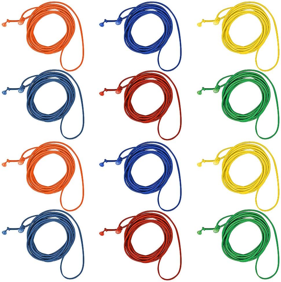 Chinese Jump Rope Set - 12 Stretchy Bands in Assorted Colors - Outdoor Games and Activities for Kids