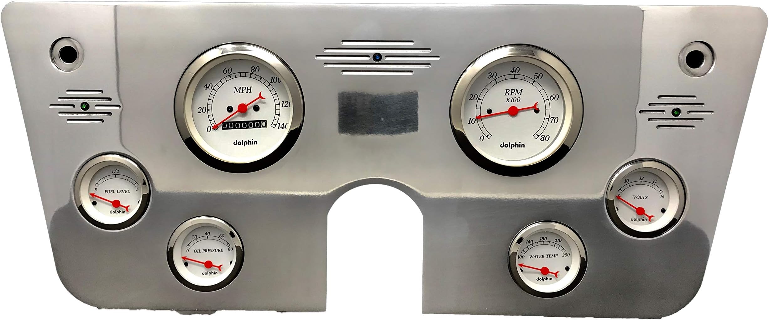 Dolphin Gauges 1967 1968 1969 1970 1971 1972 Chevy Truck 6 Gauge Dash Cluster Panel Set Mechanical White